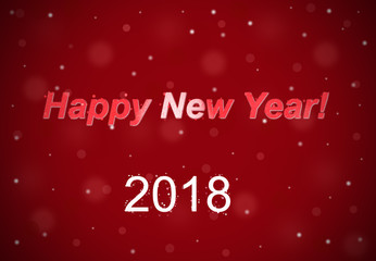 Wishing a happy new 2018 year  on a red background