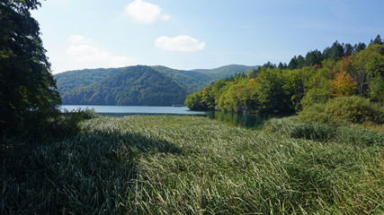 amazing landscape at the plitvice lakes in croatia