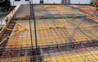 new foundation construction with plastic tubes 