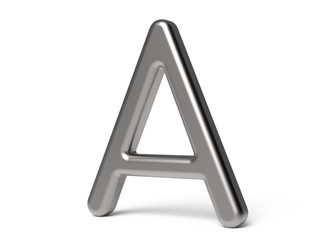 3D render metallic alphabet A