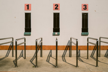 Ticket sales counter on a small stadium