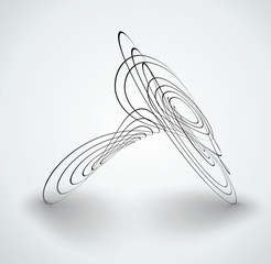 Fototapeta premium Abstract circle shape symbol. Black, monochrome label.