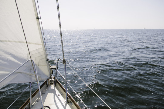 Sailing boat on the water