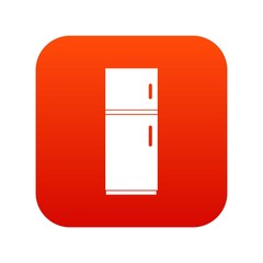 Refrigerator icon digital red