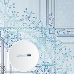 Vector circuit board illustration. Abstract technology
