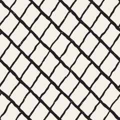 Fototapeta premium Seamless pattern with hand drawn brush strokes. Ink doodle grunge illustration. Geometric vector pattern.