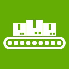 Belt conveyor with load icon green