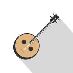 African guitar icon, flat style