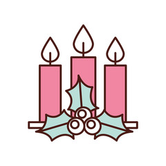 christmas three candle holly berry leaves burning decoration