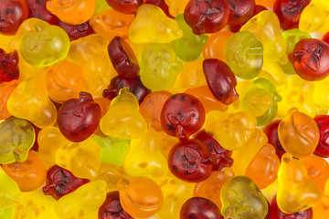 background of fruity gummy candies