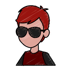 Boy faceless cartoon icon vector illustration graphic design