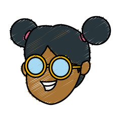 Girl faceless cartoon icon vector illustration graphic design