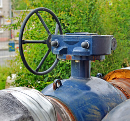 Pipeline fragment. Fittings. Butterfly valve.