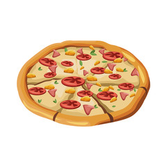 Delicious pizza fast food icon vector illustration graphic design