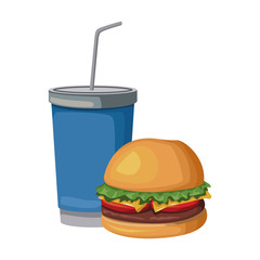 hamburger and soda icon vector illustration graphic design