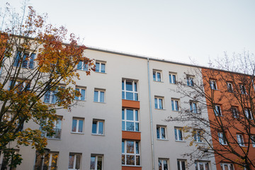 Fototapeta premium typical plattenbau apartment house from exterior view