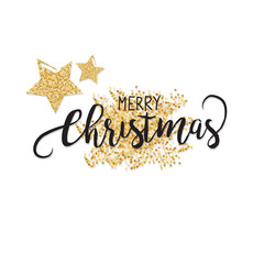 Elegant Christmas background with shining gold glittering background