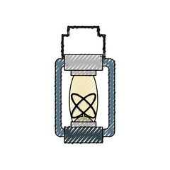 colored field lamp doodle over white background  vector illustration