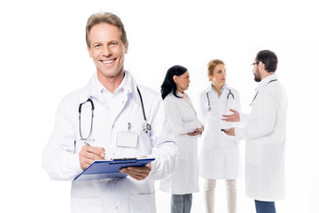 Fototapeta premium cheerful middle aged doctor