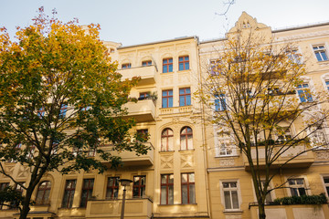 beautiful yellow residential house in prenzlauer berg