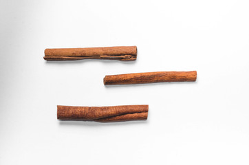 Several cinnamon sticks, isolate