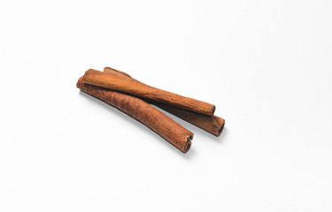 Several cinnamon sticks, isolate
