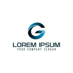 letter G technology logo design concept template