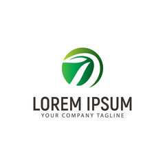 Letter D nature logo design concept template