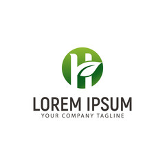 Letter H nature logo design concept template