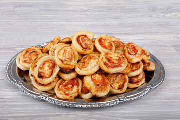 homemade bacon snail like Hawaiian pizza