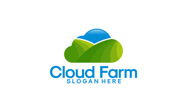 Cloud Farm logo designs vector, Online Agriculture logo template