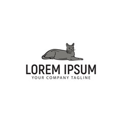 cat logo. hand drawn design concept templatev