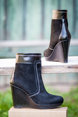 Luxury Female boots on a platform