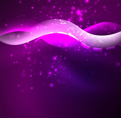 Vector glowing wave, smoke design wavy lines