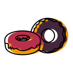 Delicious donuts dessert icon vector illustration graphic design