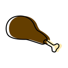 Chicken thigh food icon vector illustration graphic design