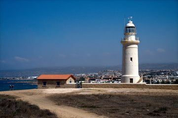 Fototapeta na wymiar Paphos Lighthouse, Cyprus.