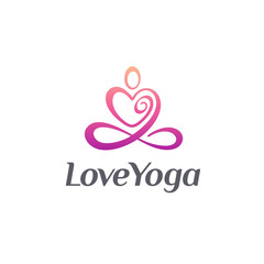 Vector logo design for yoga studio. Love Yoga