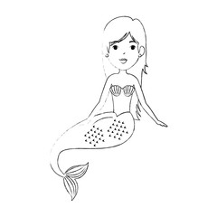 beautiful mermaid character icon vector illustration design