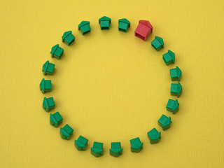 Row of houses, illustration for real estate