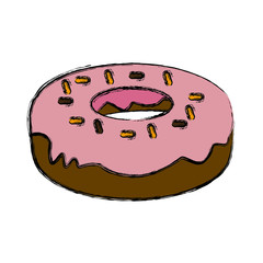 Delicious donut dessert icon vector illustration graphic design