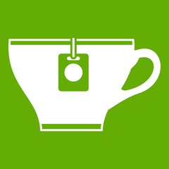 Cup with teabag icon green