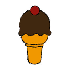 Ice cream cone icon vector illustration graphic design