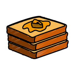 Fresh bread sliced icon vector illustration graphic design