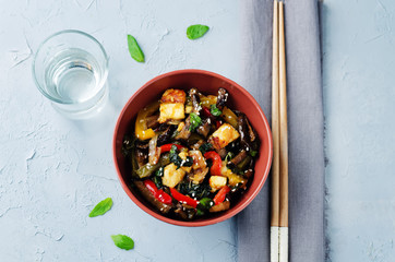 Thai Basil Bell pepper eggplants