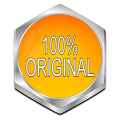 100% Original button - 3D illustration
