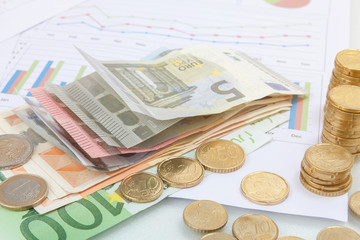 Financial and business chart and graphs