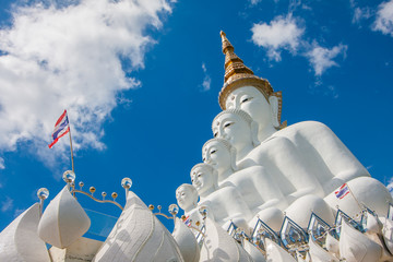 Five buddha Statue Phasornkaew Temple, At Khao kho Phetchabun Thailand.