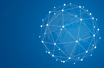Geometric graphic background molecule and communication. Concept of technology. Connection lines with dots. World map point. representing the global network connection. social media.
