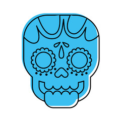 skull the day of the death mexican traditional culture